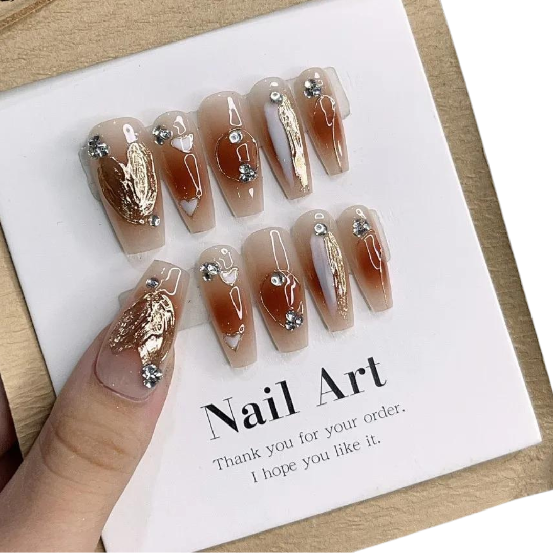 Heart of Gold Press-on Nails