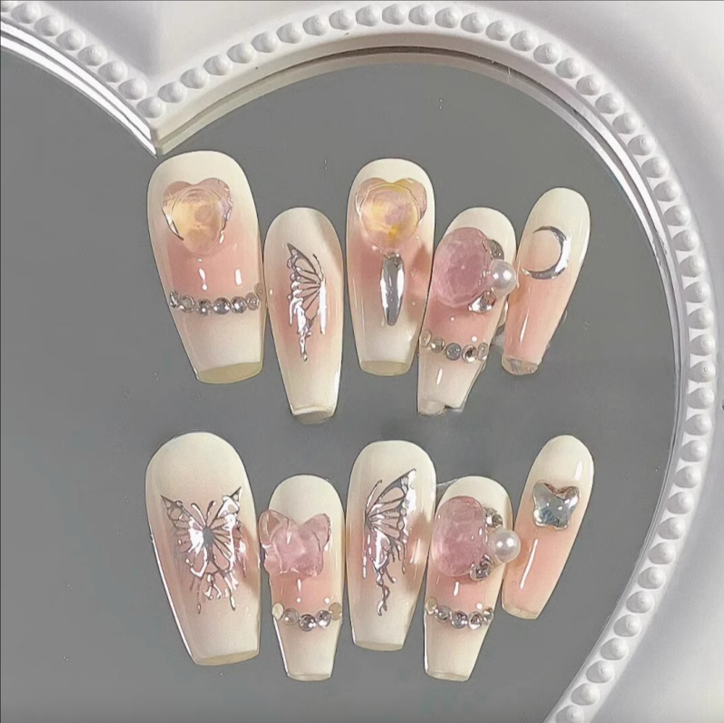 Crystal Butterfly Press-on Nails